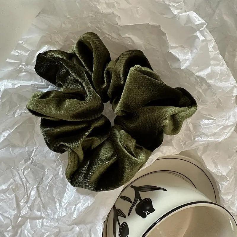 MAC009 hijab scrunchies, velvet flower hair accessories - Image 7