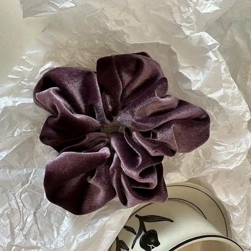 MAC009 hijab scrunchies, velvet flower hair accessories - Image 8