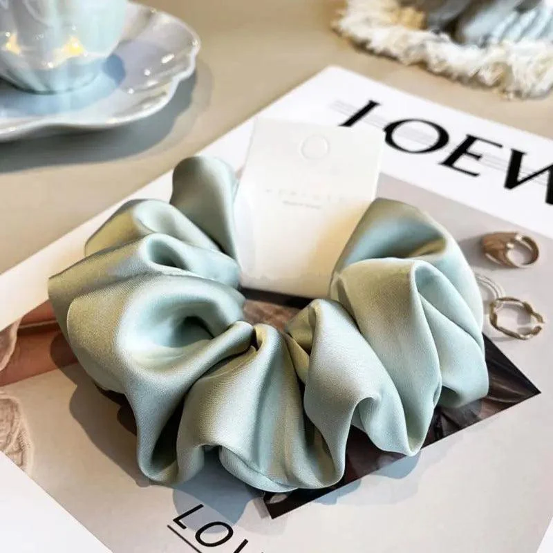 MAC011 hijab scrunchies,satin hair accessories - Image 10