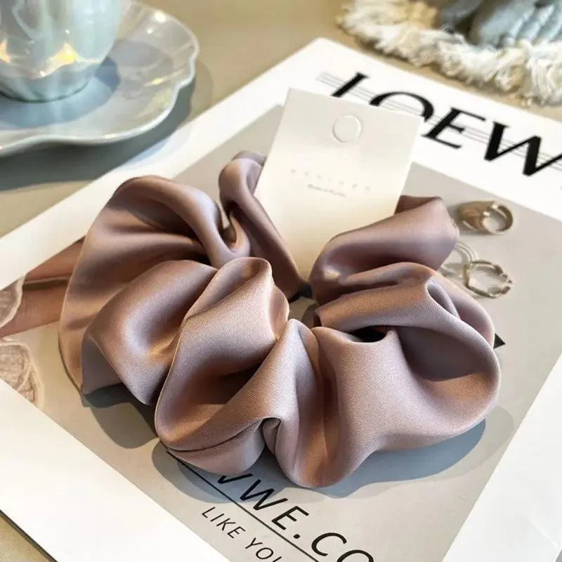 MAC011 hijab scrunchies,satin hair accessories - Image 12