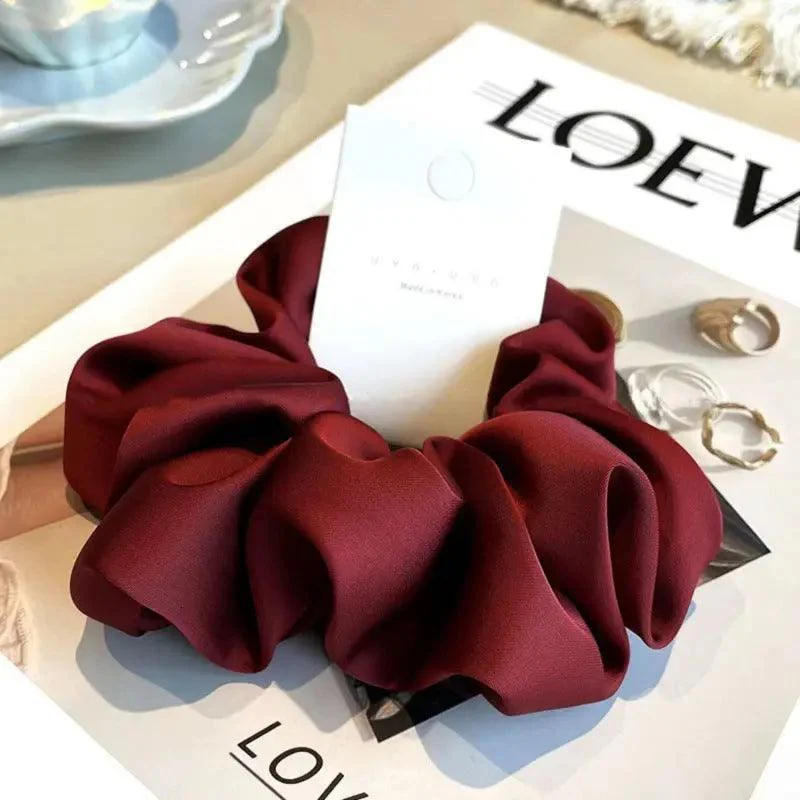 MAC011 hijab scrunchies,satin hair accessories - Image 15