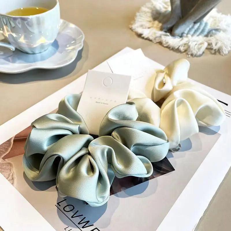 MAC011 hijab scrunchies,satin hair accessories - Image 4