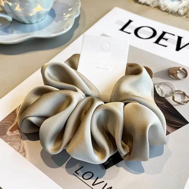 MAC011 hijab scrunchies,satin hair accessories - Image 8