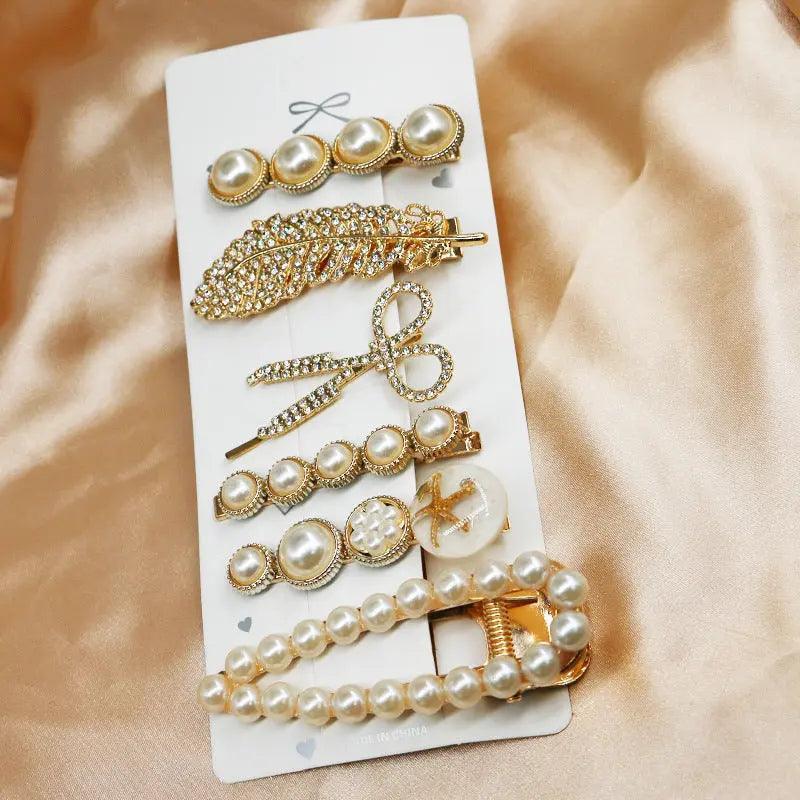 MAC015 Hijab Accessories, 6 Pcs Pearl Hairpin Set - Image 2