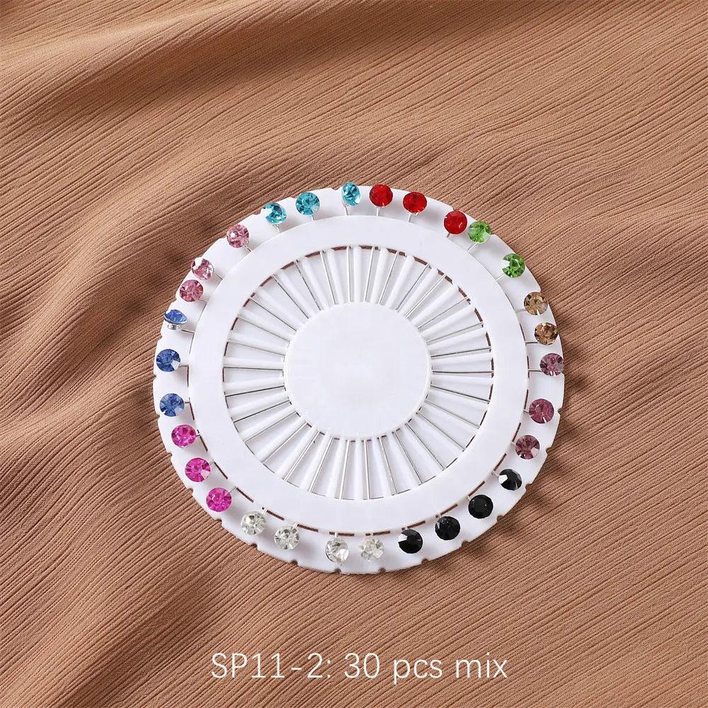 MAC020 Hijab Pin, 30pcs Colorful Crystal Hijab Pins - Image 5