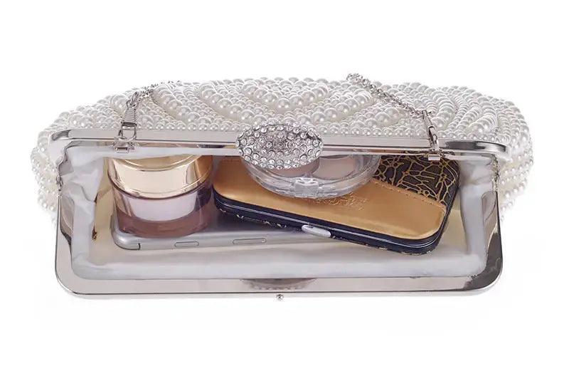 MAC023 Pearl beaded clutch bag - Image 4