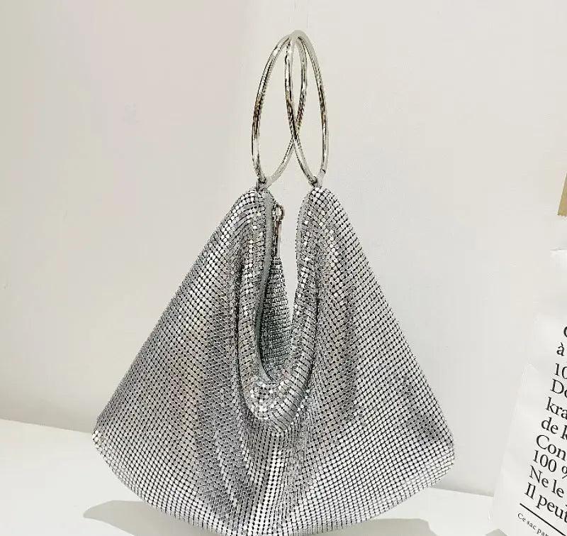 MAC025 Women's Aluminum Sequin Evening Clutch Hand Bag Purse - Image 2