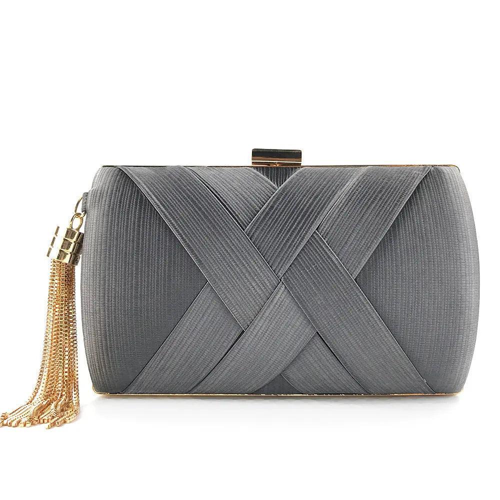 MAC032 Women's Silk Evening Bag with Elegant Tassel Pendant - Image 11