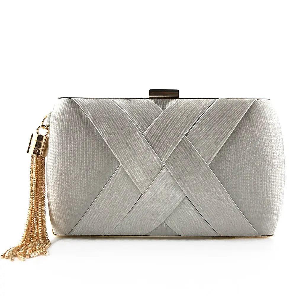 MAC032 Women's Silk Evening Bag with Elegant Tassel Pendant - Image 16