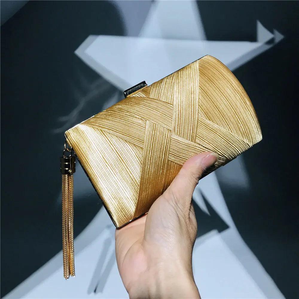 MAC032 Women's Silk Evening Bag with Elegant Tassel Pendant - Image 4