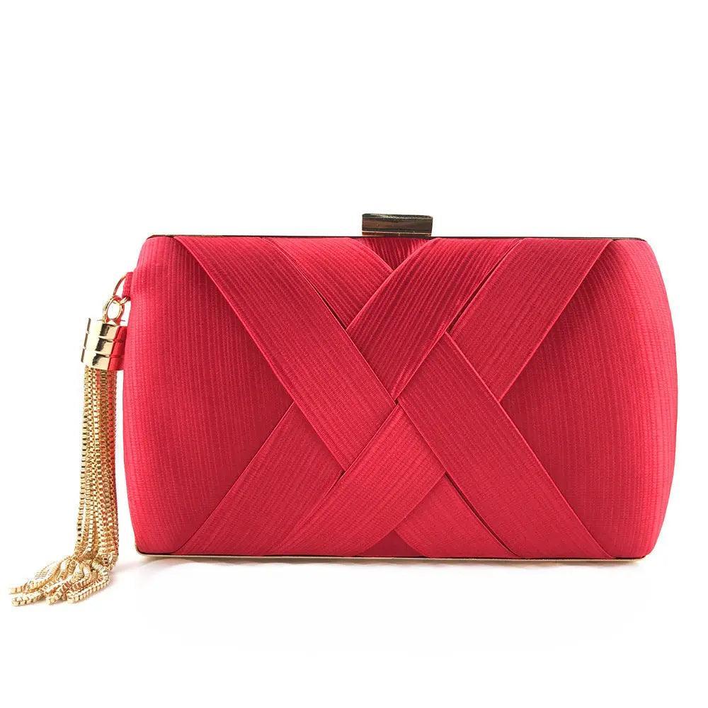 MAC032 Women's Silk Evening Bag with Elegant Tassel Pendant - Image 7