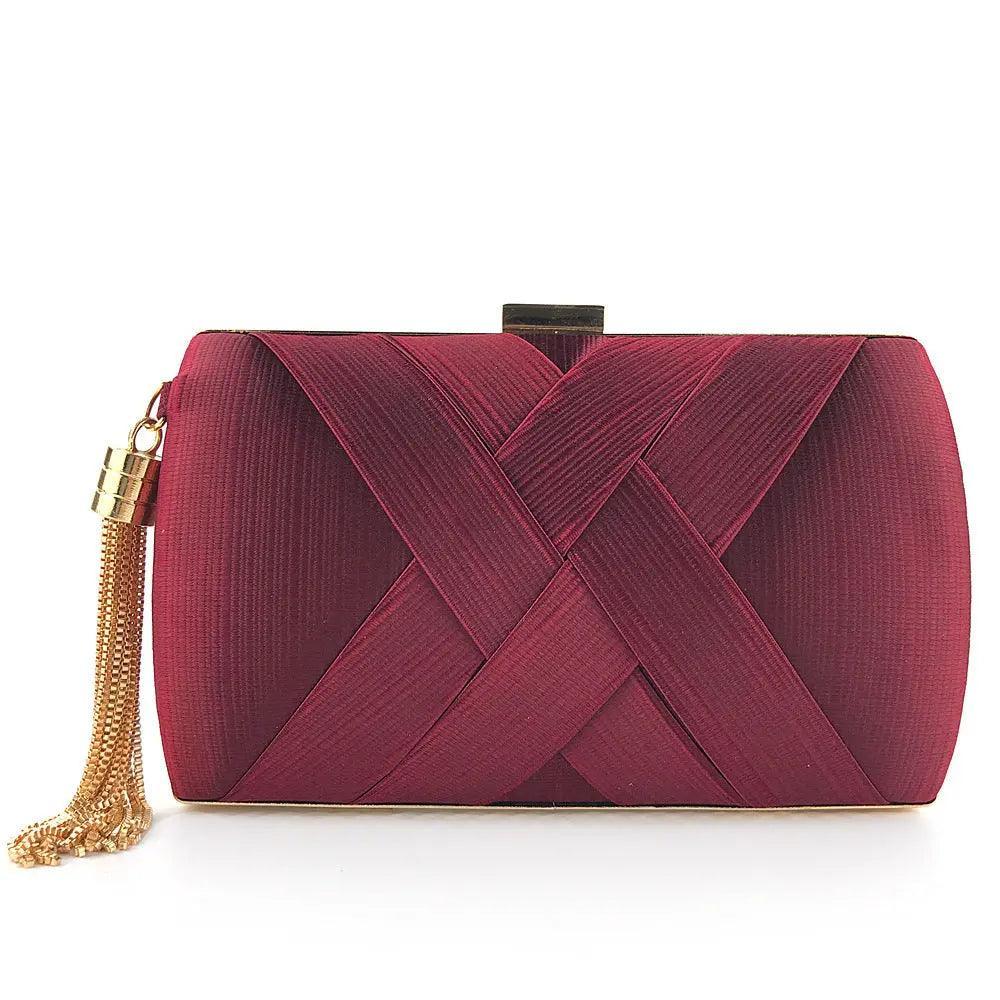MAC032 Women's Silk Evening Bag with Elegant Tassel Pendant - Image 8