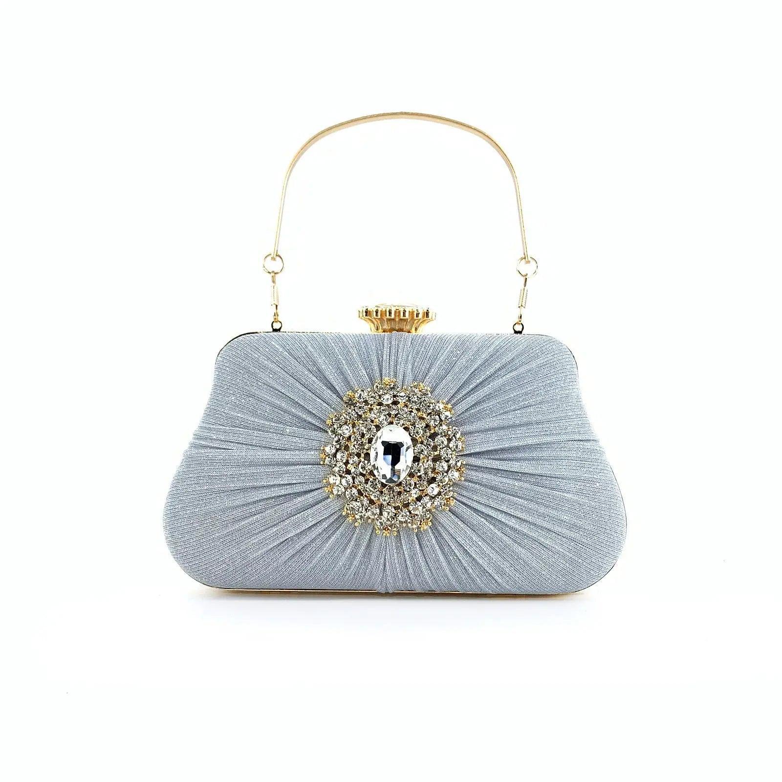 MAC033 Women's Pleated Craft Rhinestone Bag - Image 2