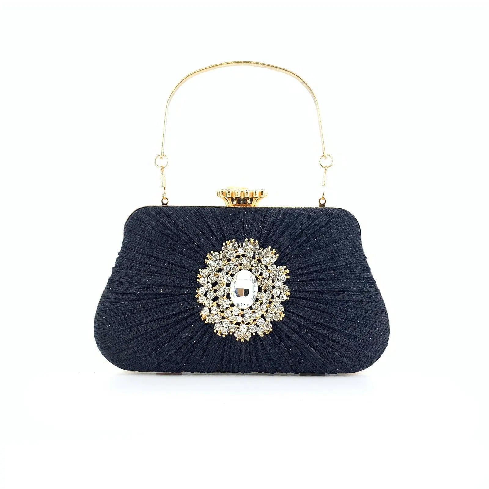 MAC033 Women's Pleated Craft Rhinestone Bag - Image 3