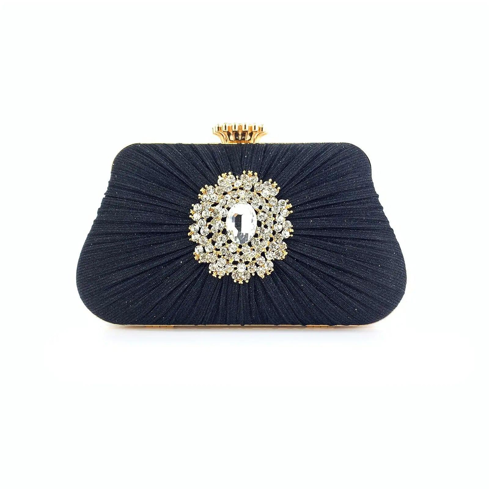 MAC033 Women's Pleated Craft Rhinestone Bag - Image 7