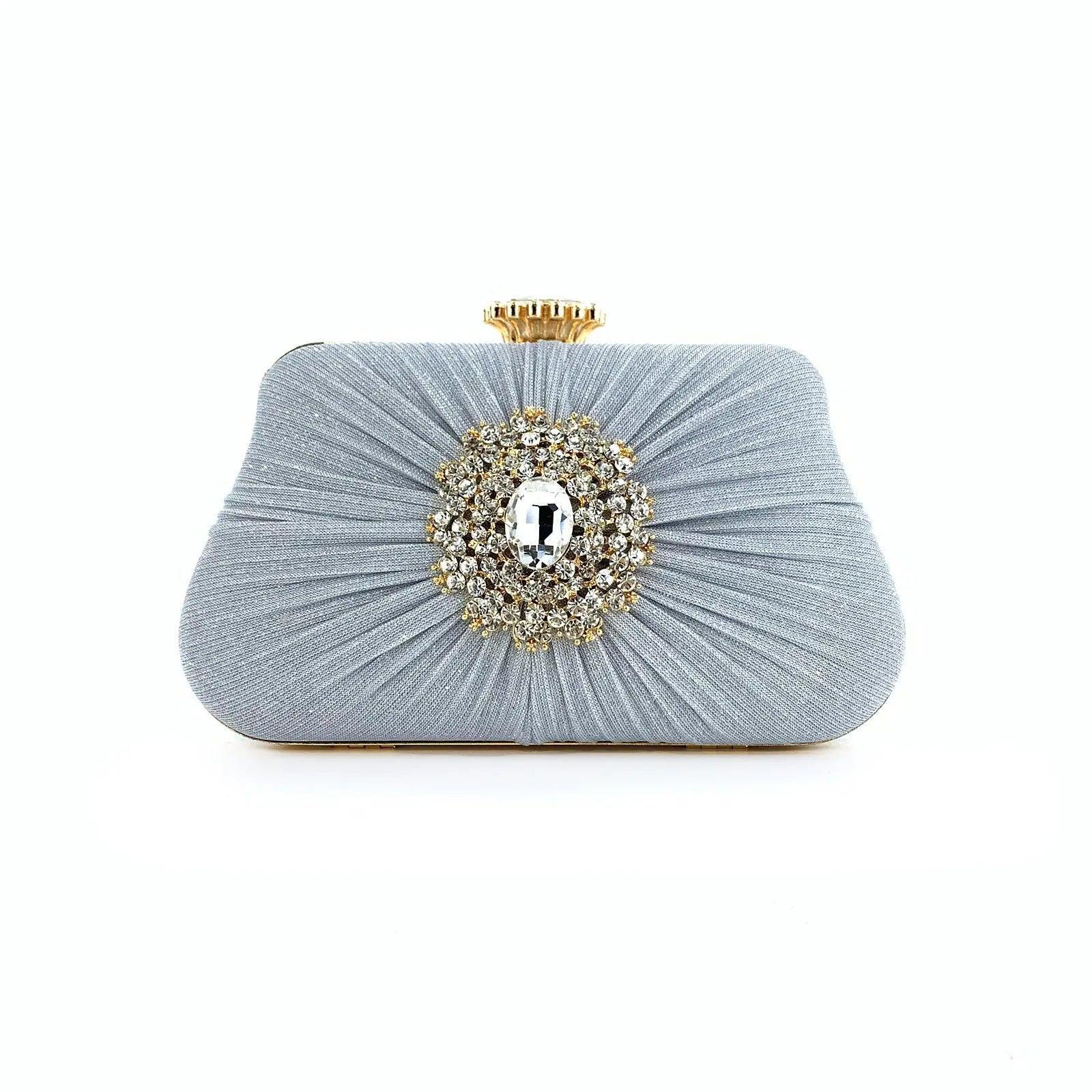 MAC033 Women's Pleated Craft Rhinestone Bag - Image 9