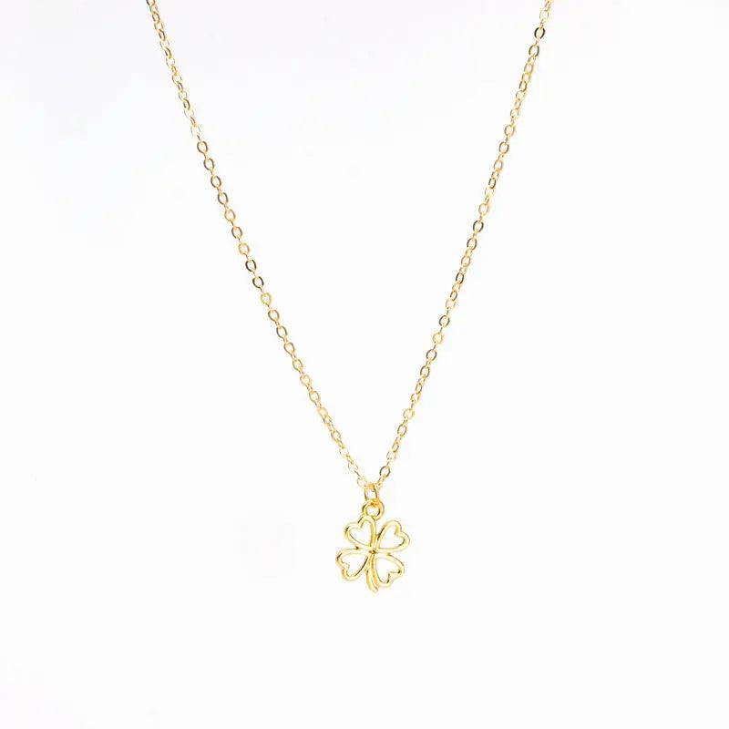 MAC041 Platinum plated Four Leaf Clover Pendant Necklace - Image 5