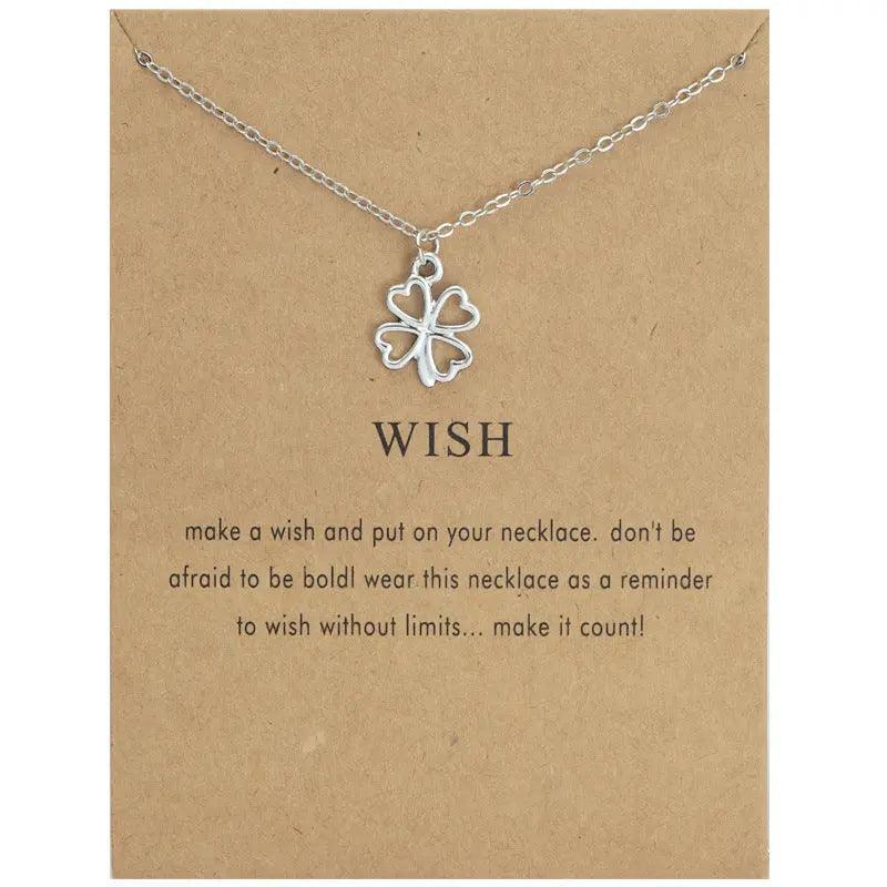 MAC041 Platinum plated Four Leaf Clover Pendant Necklace - Image 6