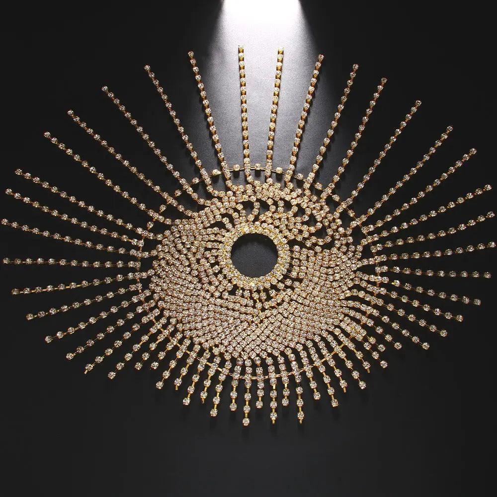 MAC051 Rhinestone Chain Tassel Headpiece - Image 2