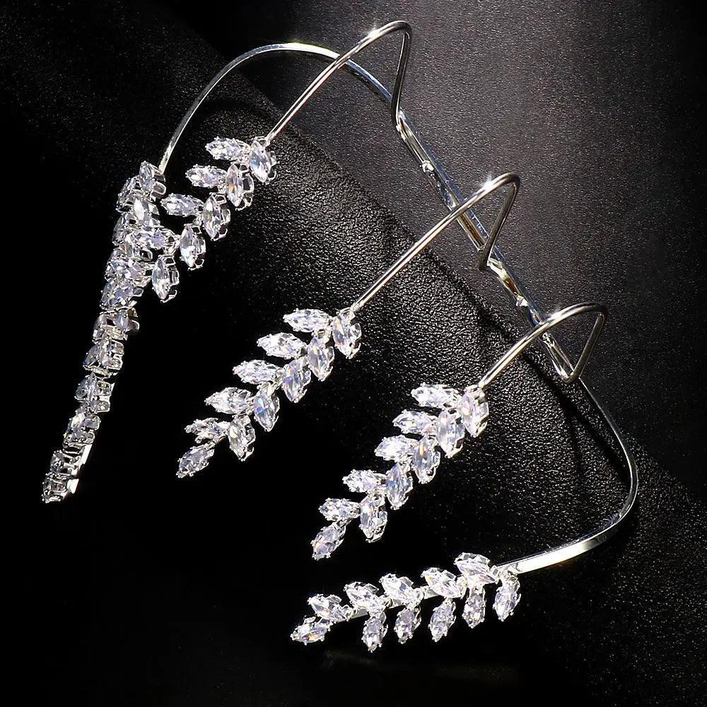 MAC053 Stonefans Zircon Cuff Hand Palm Bangle Leaf Bracelet - Image 2
