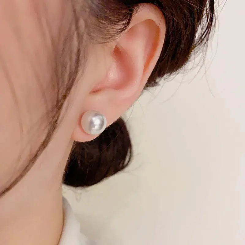 MAC055 Natural Freshwater Pearl Stud Earrings - Image 4