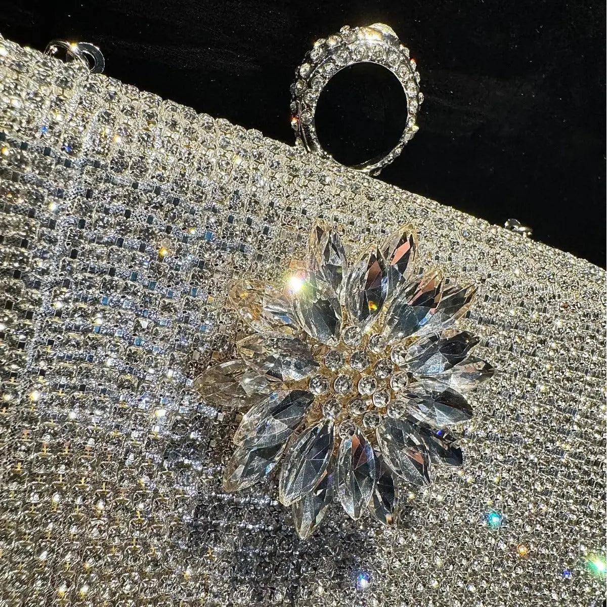 MAC056 Tassel Evening Clutch Bag Luxury Rhinestones Party Prom Purse Handbag With Detachable Chain - Image 4
