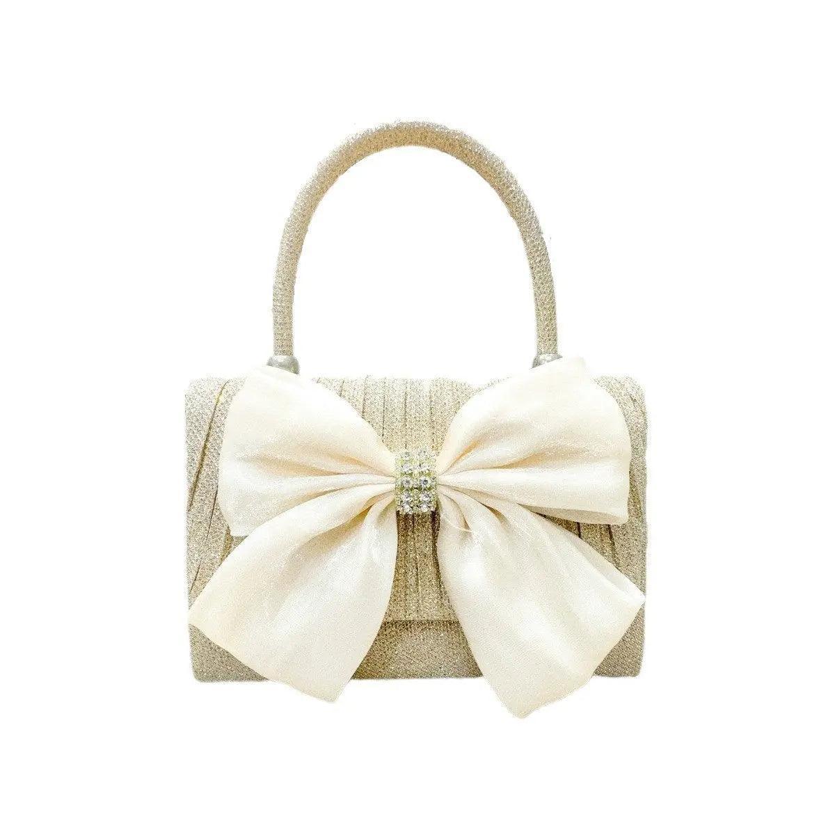 MAC060 White Bowknot Portable Shoulder Bag Big Bow Design Underarm Bags - Image 5