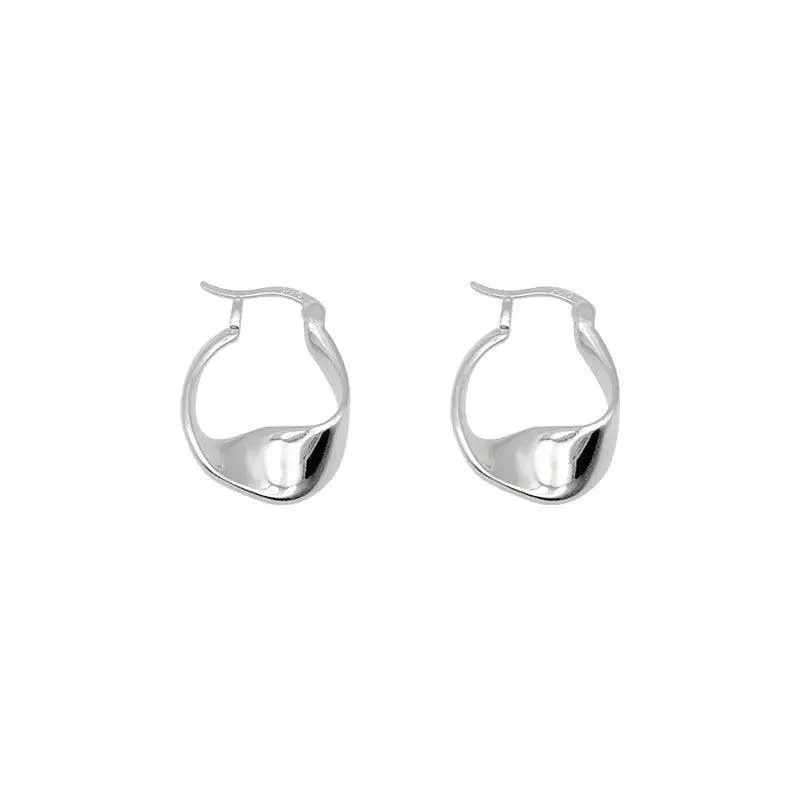 MAC063 Filled Twisted Ear Buckle Earrings - Image 2
