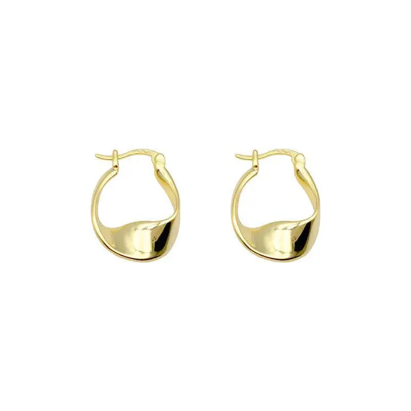 MAC063 Filled Twisted Ear Buckle Earrings - Image 3