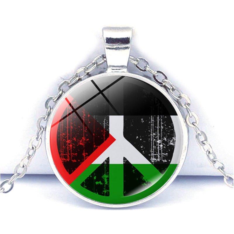 MAC076 Time Gem Palestine keffiyeh Anti-War Peace Pendant Necklace - Image 11