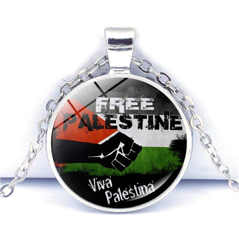 MAC076 Time Gem Palestine keffiyeh Anti-War Peace Pendant Necklace - Image 12