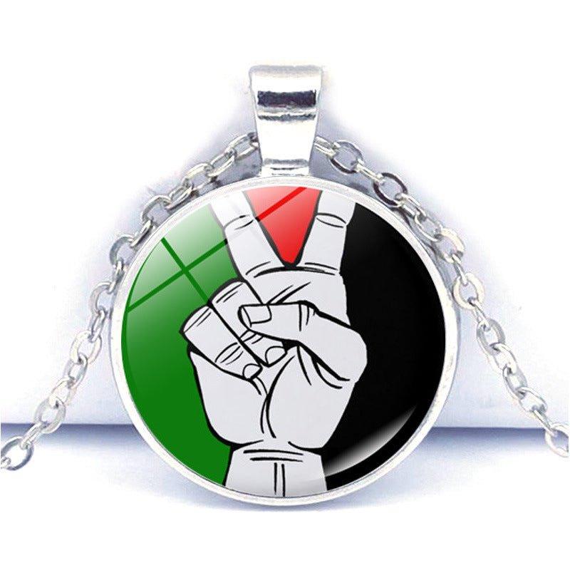 MAC076 Time Gem Palestine keffiyeh Anti-War Peace Pendant Necklace - Image 14