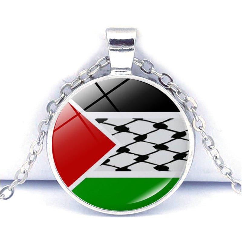 MAC076 Time Gem Palestine keffiyeh Anti-War Peace Pendant Necklace - Image 4