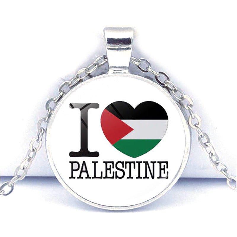 MAC076 Time Gem Palestine keffiyeh Anti-War Peace Pendant Necklace - Image 5