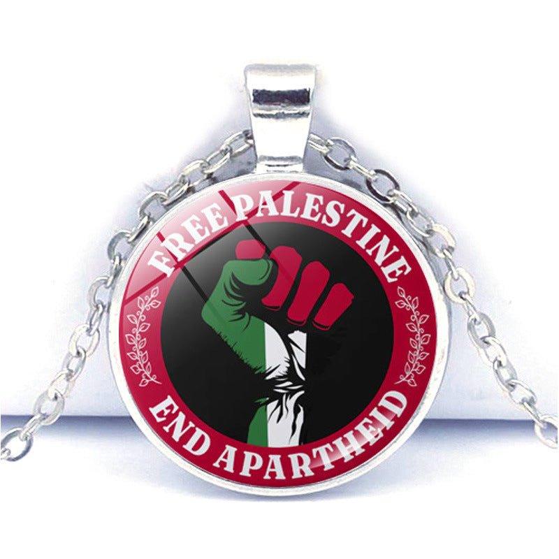 MAC076 Time Gem Palestine keffiyeh Anti-War Peace Pendant Necklace - Image 7