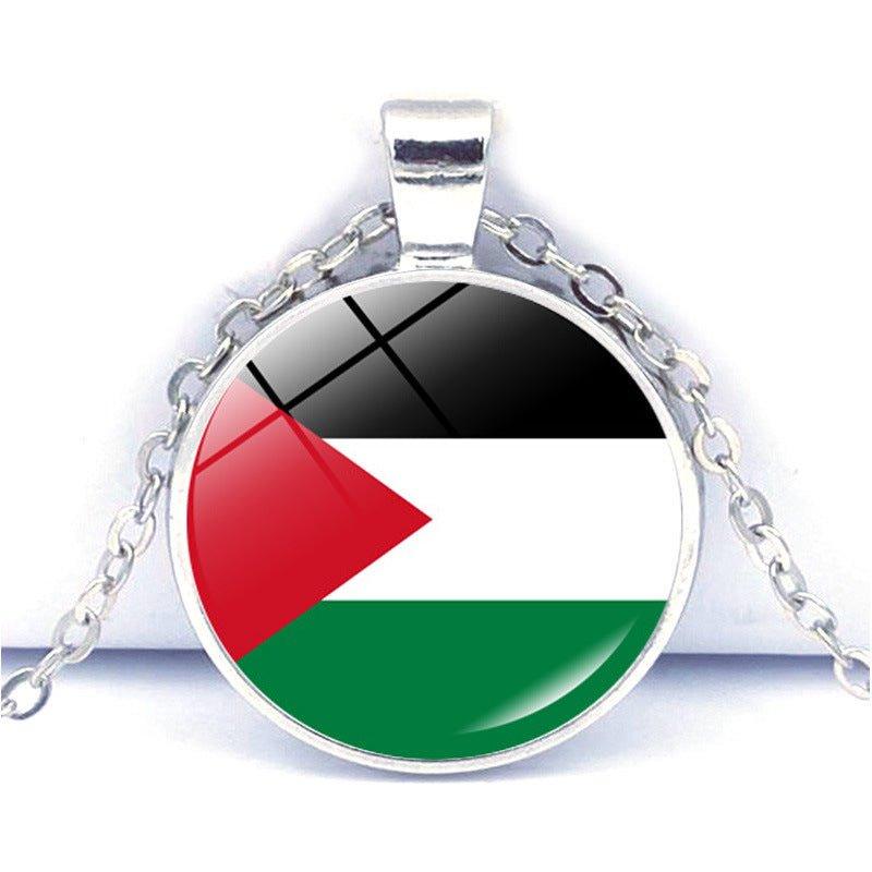 MAC076 Time Gem Palestine keffiyeh Anti-War Peace Pendant Necklace - Image 9