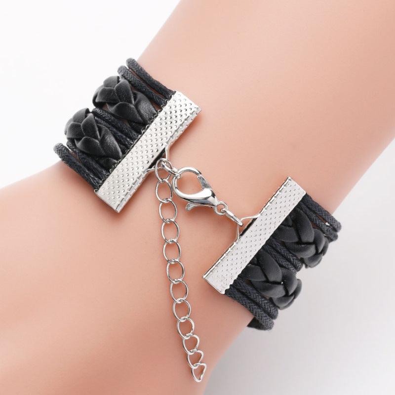 Palestinian flag keffiyeh pattern time gemstone love & â style multi-layered bracelet (MAC080) - Image 4