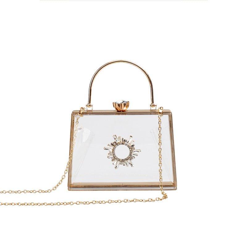 MAC082 Chain Crossbody Rhinestone Acrylic Transparent Evening Bag - Image 6