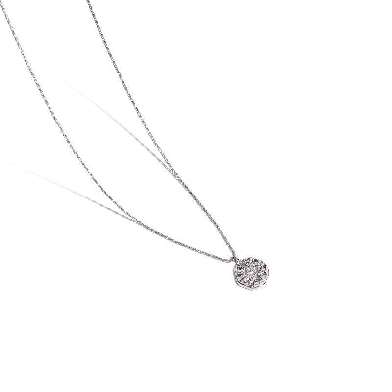 MAC084 North Star Coin Button Pendant Necklace - Image 6