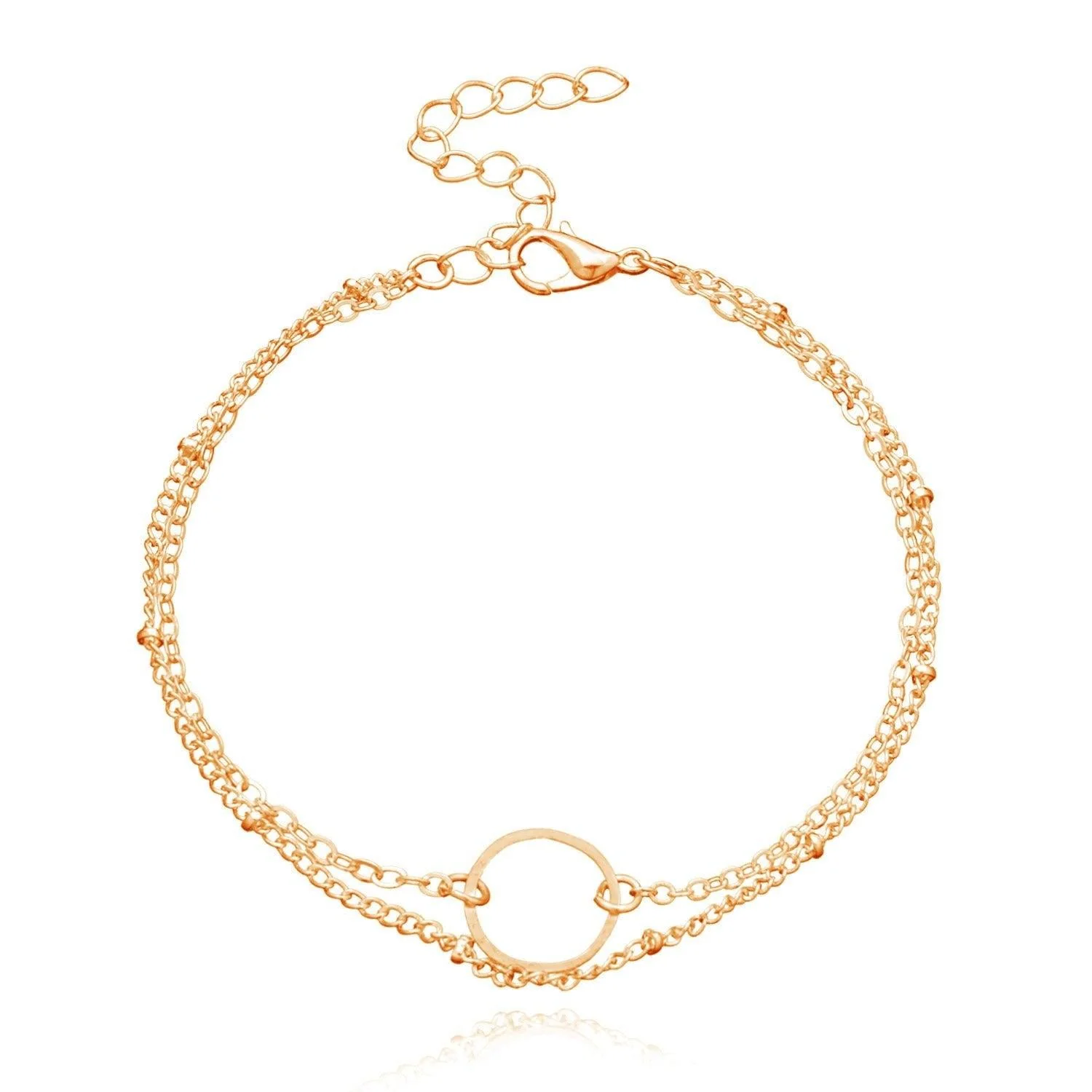 MAC085 Fashionable GeometricHollow Ring Simple Double Layer Bracelet - Image 2
