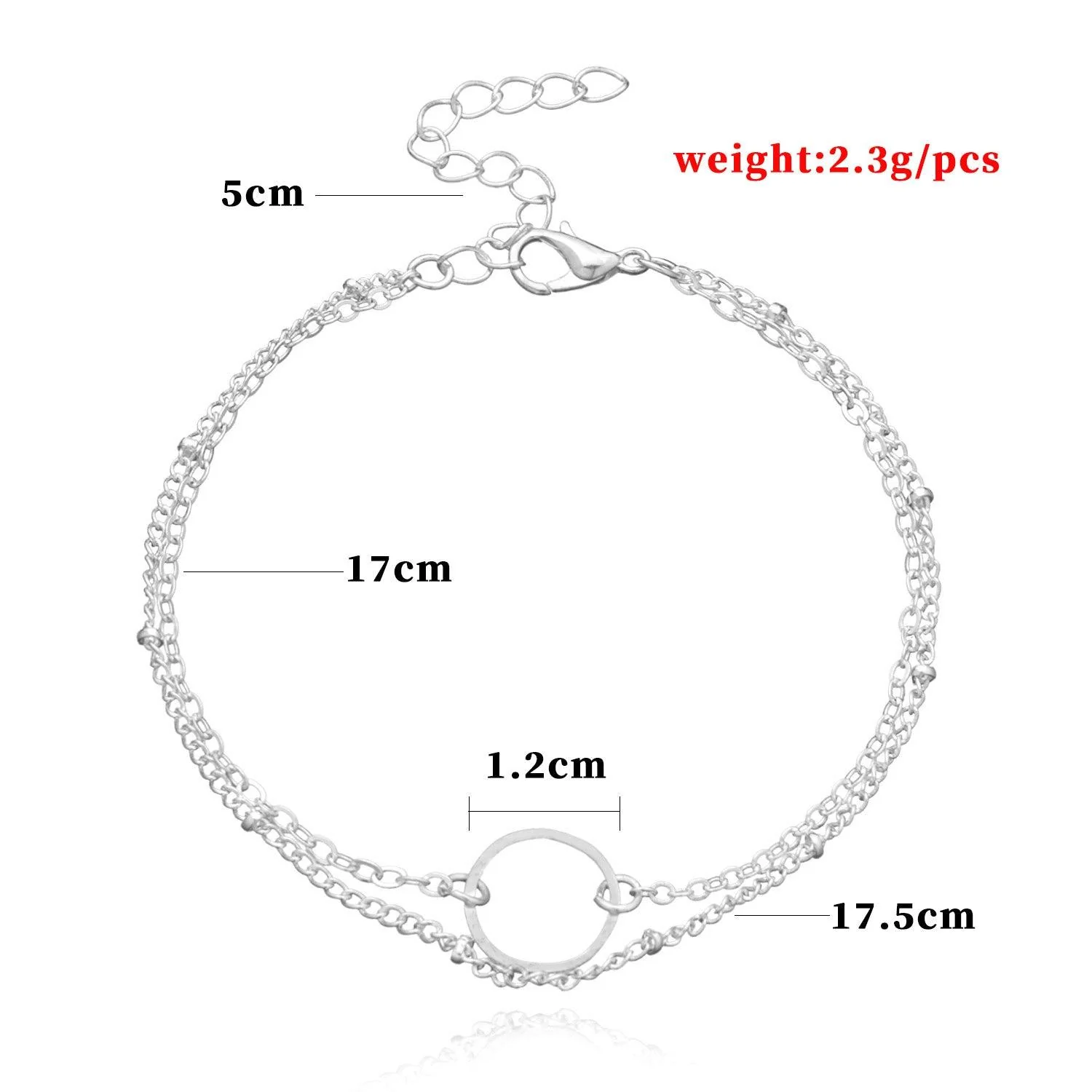 MAC085 Fashionable GeometricHollow Ring Simple Double Layer Bracelet - Image 5