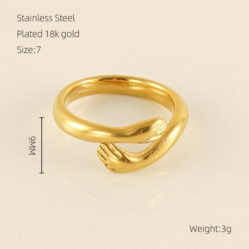 MAC086 Light Luxury Stainless Steel Open Adjustable Irregular Ring - Image 4