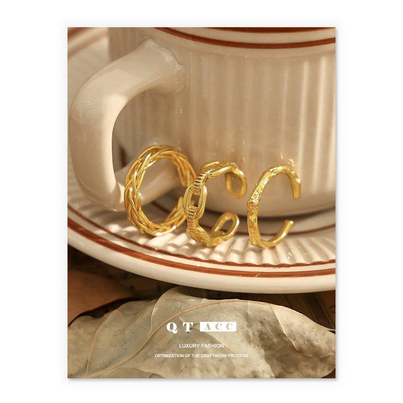 MAC094 High Color Retention Vacuum Eelectroplating Retro Simple Ring - Image 2