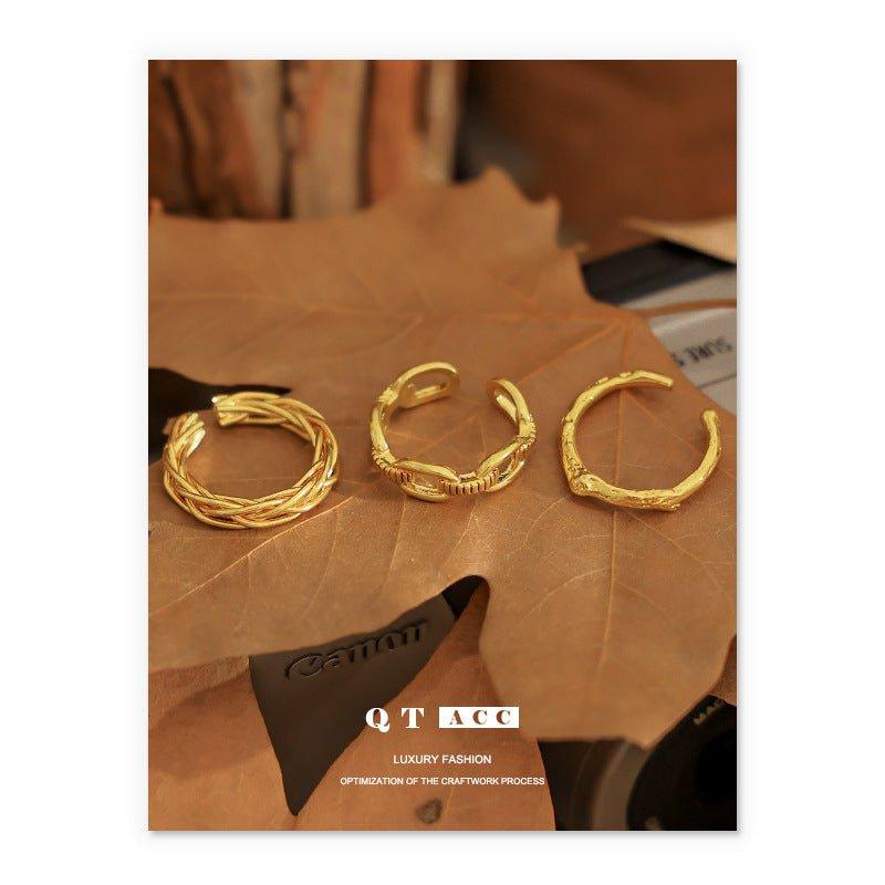 MAC094 High Color Retention Vacuum Eelectroplating Retro Simple Ring - Image 4