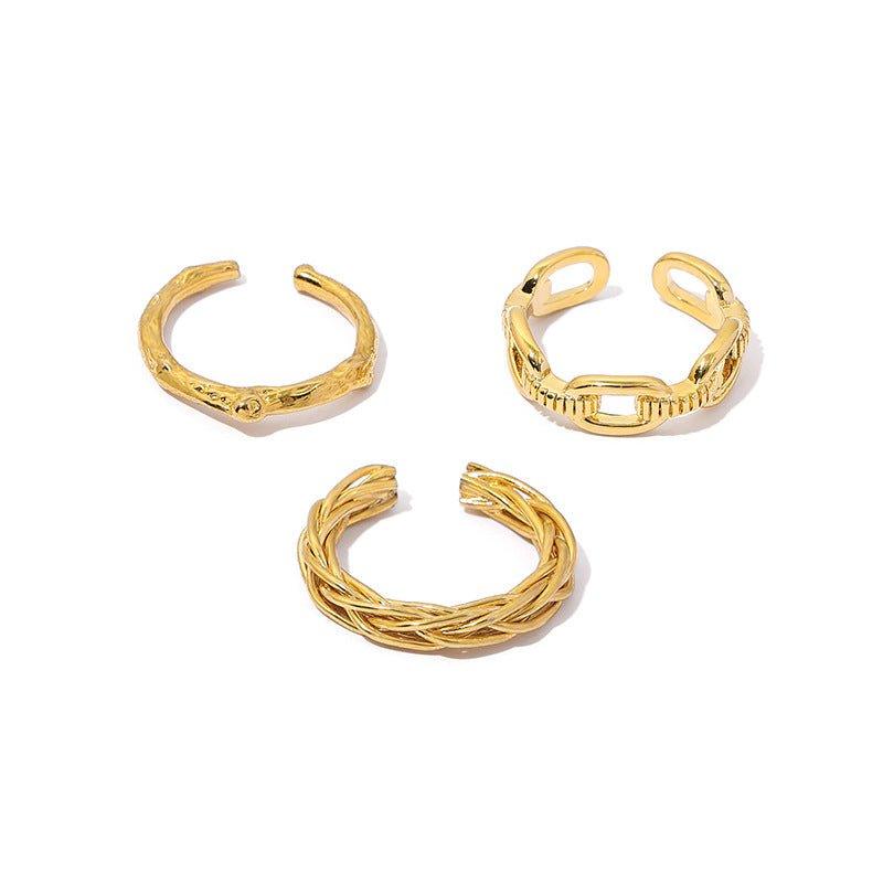 MAC094 High Color Retention Vacuum Eelectroplating Retro Simple Ring - Image 5