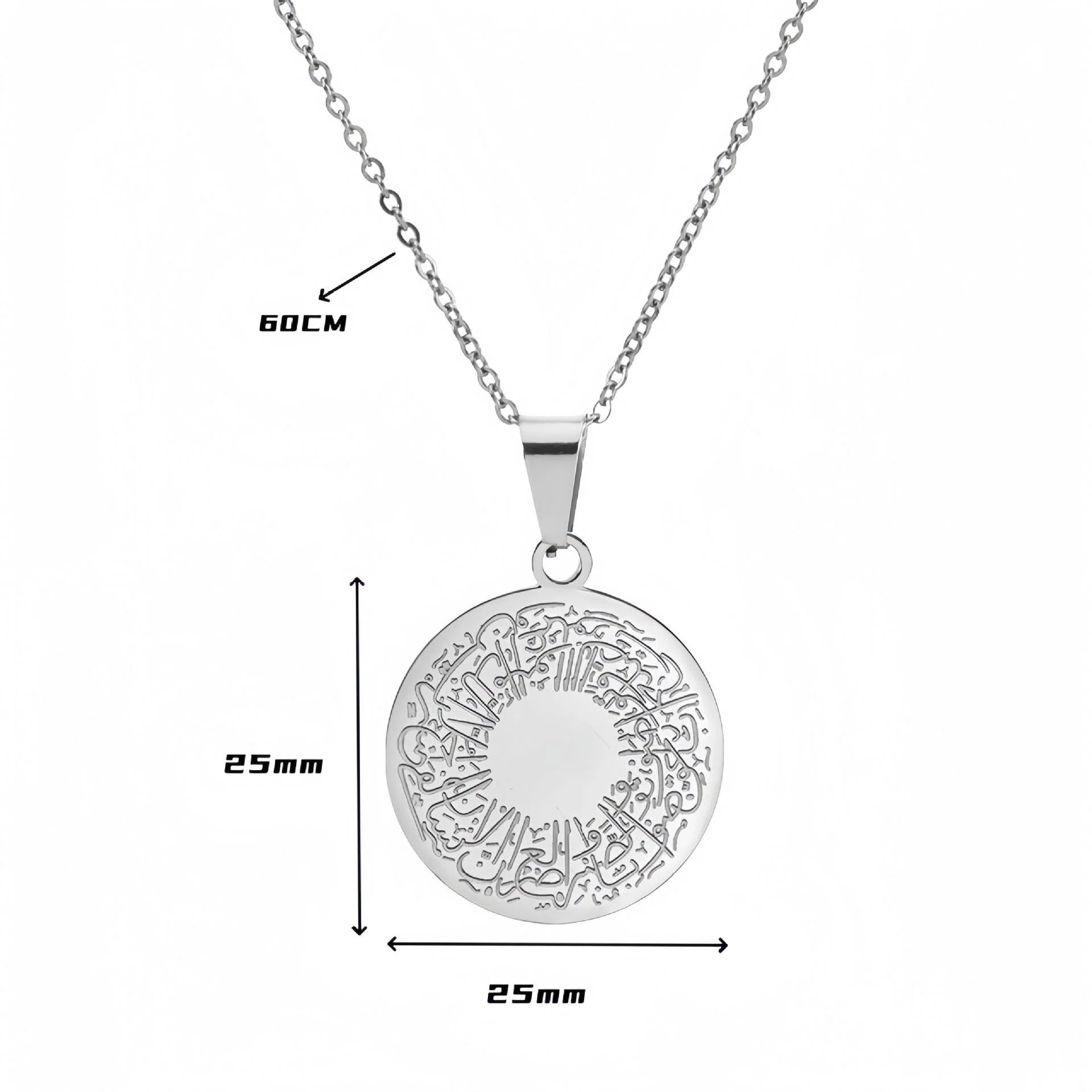 MAC095 Round Titanium Steel Unisex Style Necklace - Image 3