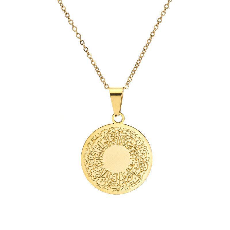 MAC095 Round Titanium Steel Unisex Style Necklace - Image 4