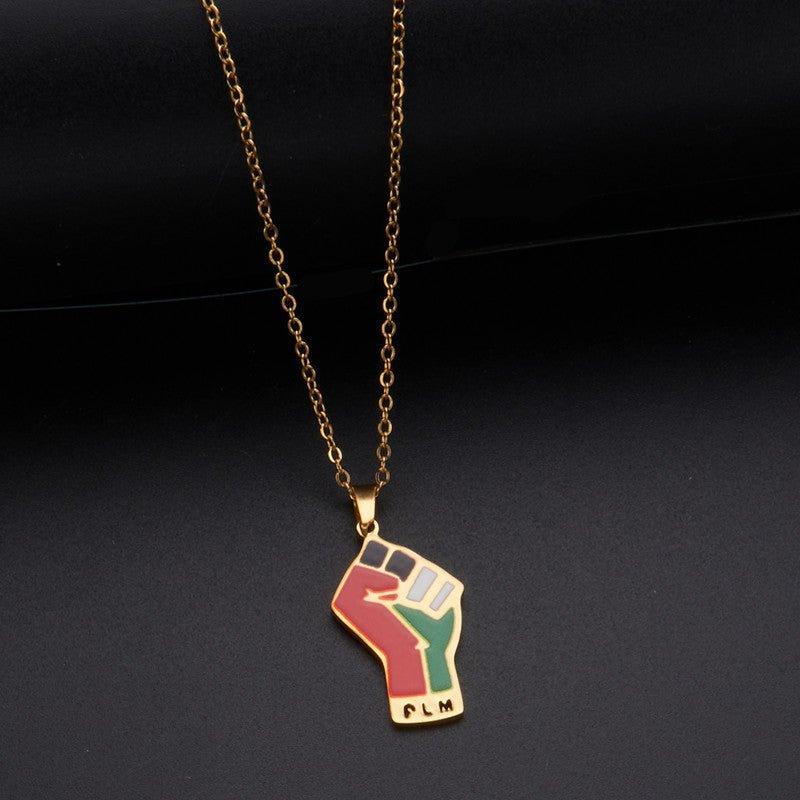 MAC100 Stainless Steel Vintage keffiyeh Palestine Map Pendant Necklace - Image 11