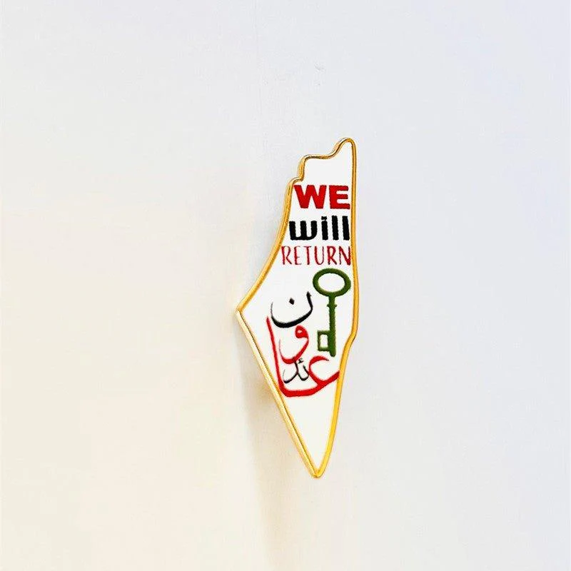 MAC103 Stainless Steel Keffiyeh Palestine Map Brooch - Image 2