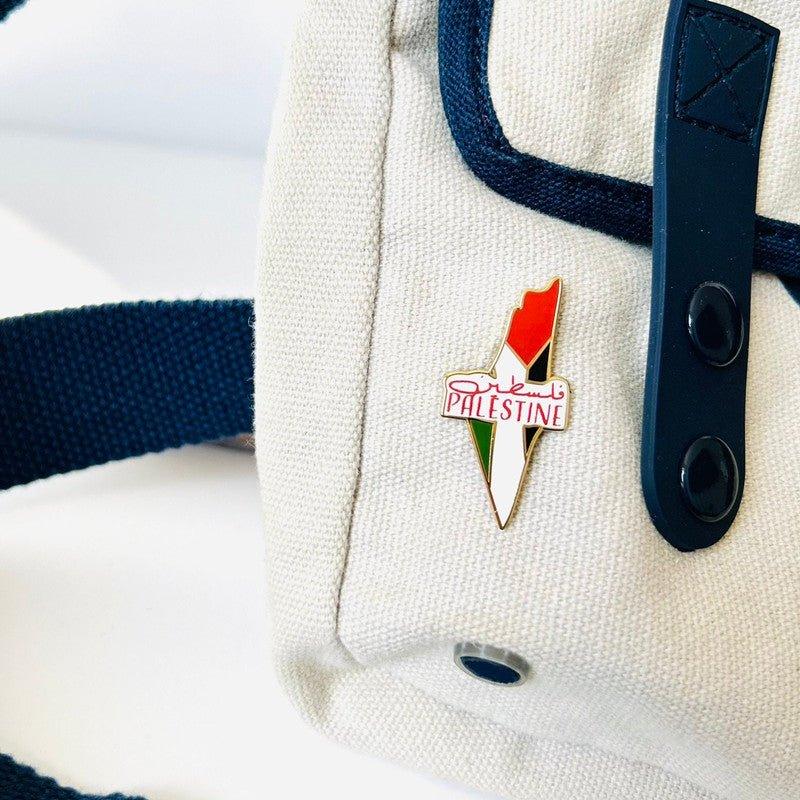 MAC103 Stainless Steel Keffiyeh Palestine Map Brooch - Image 3